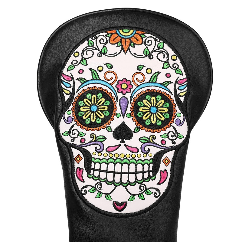 SHABIER Black Golf Driver Headcover with Skull Design for Golf