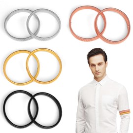 4 Paar Ärmelhalter, Ärmelhalter Damen, Ärmelhalter Herren, Elastische Ärmelhalter, Anti-Rutsch-Hemd Ärmelhalte, Ärmelhalter zum Fixiert Ärmel, Hemd Halter für Männer und Frauen