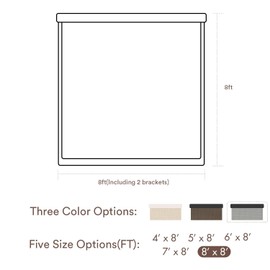 VICLLAX Premium Outdoor Roller Shade Solar Fabric Exterior Roller Shade for Porch Patio Balcony, Crank Operated with Aluminum Protective Valance(7' W X 8' L), Light Grey