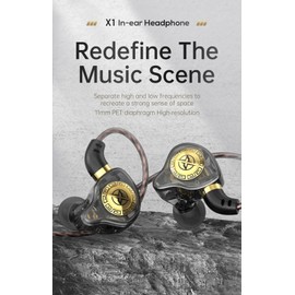 FEDAI Auriculares intraurales X1, con unidad de bobina móvil de 11 mm, auriculares HiFi, con auriculares con cable de 3,5 mm (con micrófono rojo