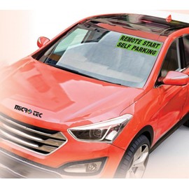 Sports Package Slogan Window Stickers for Car Dealerships - Black on Fluorescent Green - Weatherproof Vinyl - 14.5" × 2.75" - Easy On/Off Adhesive - Pack of 12