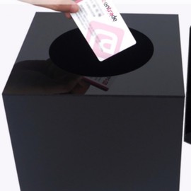 Acrylic Entry Box, Raffle Draw Box, Black Business Card Holder, Compliment & Suggestion Box 200 Entry Box 5ea