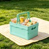 Foldable Small Plastic Baskets with Lids and Handles for Organizing,Collapsible