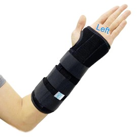 TANDCF Unisex Forearm and Wrist Support Splint Brace Double Fixation Wrist Brace for Carpal Tunnel,Adjustable Night Time Forearm Immobilizer Brace Splints,9.8 inch (25cm) length(LH/S)