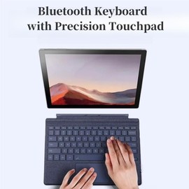 NUWONAYA Keyboard for Surface Pro 7+ Pro 7 Pro 6 Pro 5 Pro 4 Pro 3, Portable Slim Type Cover for Surface Pro, Wireless Keyboard with Multi-Touch Trackpad,7 Color Backlit,Gray