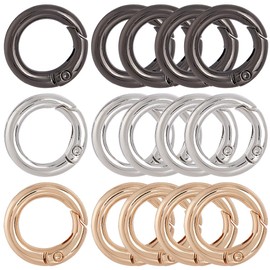 SOFPLATE 1 Box 30Pcs 3 Colors Round Carabiner Clip Spring O Rings Metal Key Ring 20mm Circle Trigger Snap Hooks Gate O Ring Buckle Clasps for Keyrings Purse Bags Chain Keychain Supplies DIY Craft