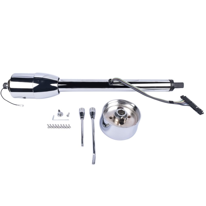 Woosphy 28" Chrome Tilt Street Rod Floor Shift Steering Column