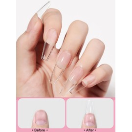 EBANKU 10.6oz Clear Acrylic Powder, Crystal Transparent Acrylic Nail Powder for Nail Extenstion, Nail Carving, Long-Lasting, No Lamp Needed, Professional Nail Powder for French Manicure