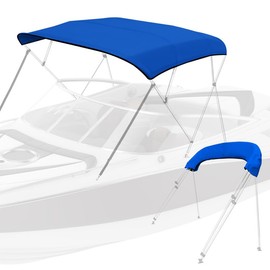KAKIT 3 4 Bow Bimini Top Replacement Cover, 900D Marine Grade Fabric Canvas with Storage Boot Easy Install Zipper Closure, Sun Shade Boat Canopy Replacement Canvas Only No Frame