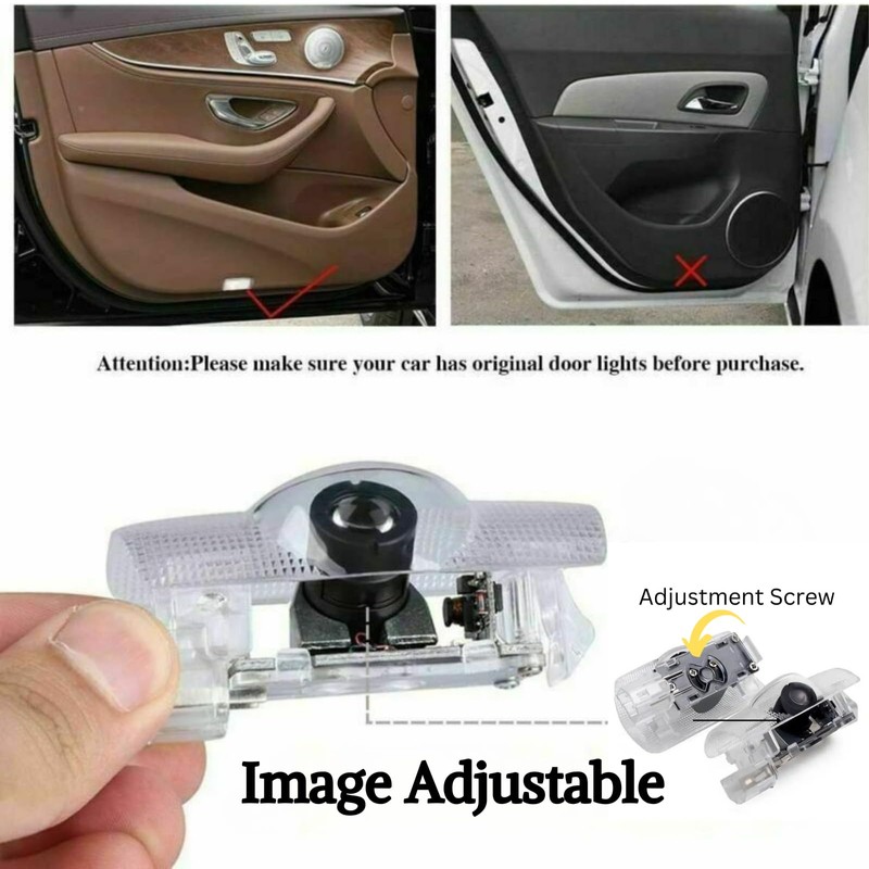 3D Shadow Light LED Car Door Light Logo Projector (White)