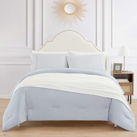 BOURINA Fleece Blanket Flannel Throw Blanket (White,Queen Size) Lightweight Cozy Microfiber Blanket for Sofa, Couch, Bed, Camping, Travel, 90x90 inches