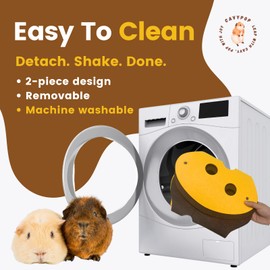 CAVYPOP Guinea Pig Hideout Rabbit Tunnel for Small Animals, Foldable, Machine Washable Easy to Clean Multiple Ways to Hide/Play/Sleep-Brown