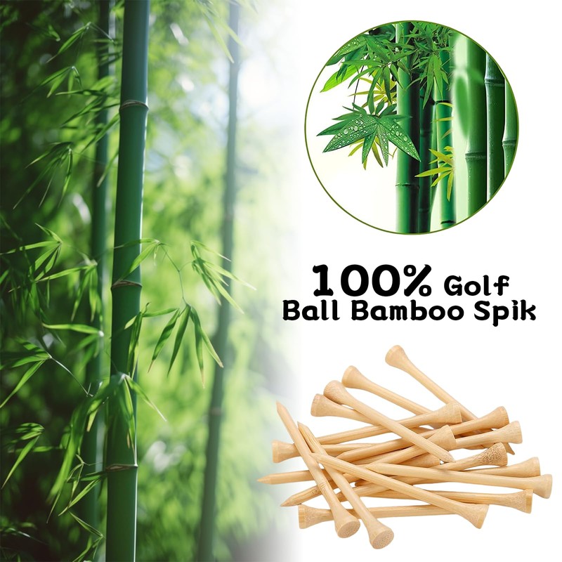 Acpetdr Pack of 50, Golf Tees, Bamboo Golf Tees, Golf
