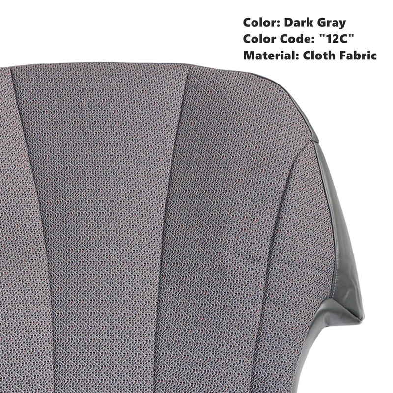 SecosAutoparts Driver Side Bottom Replacement Cloth Seat Cover Dark Gray