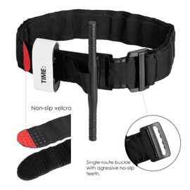 Tourniquet Tactical Equipment Emergency Outdoor Tourniquet for One-Handed Operation of the Hemostatic Bandage Hiking Mountaineering Sports Camping Pack of 2 (95 cm - Black