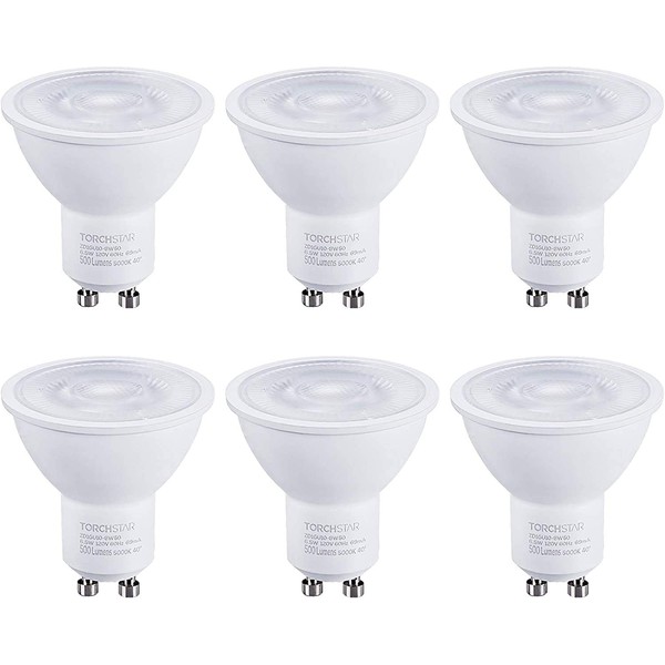 TORCHSTAR GU10 LED Bulbs Dimmable, 500lm Spot Light Bulb, 50W