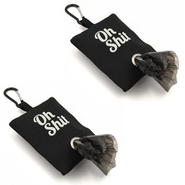 WUMUZAI 2 Pack Dog Poop Bag Dispenser with Clip, Doggie Poop Bag Holders for Leashes, Dog Waste Bag Dispenser, Doggy Bag Holder Pouch, Lightweight Fabric for Pet Running Walking Hiking (Black)