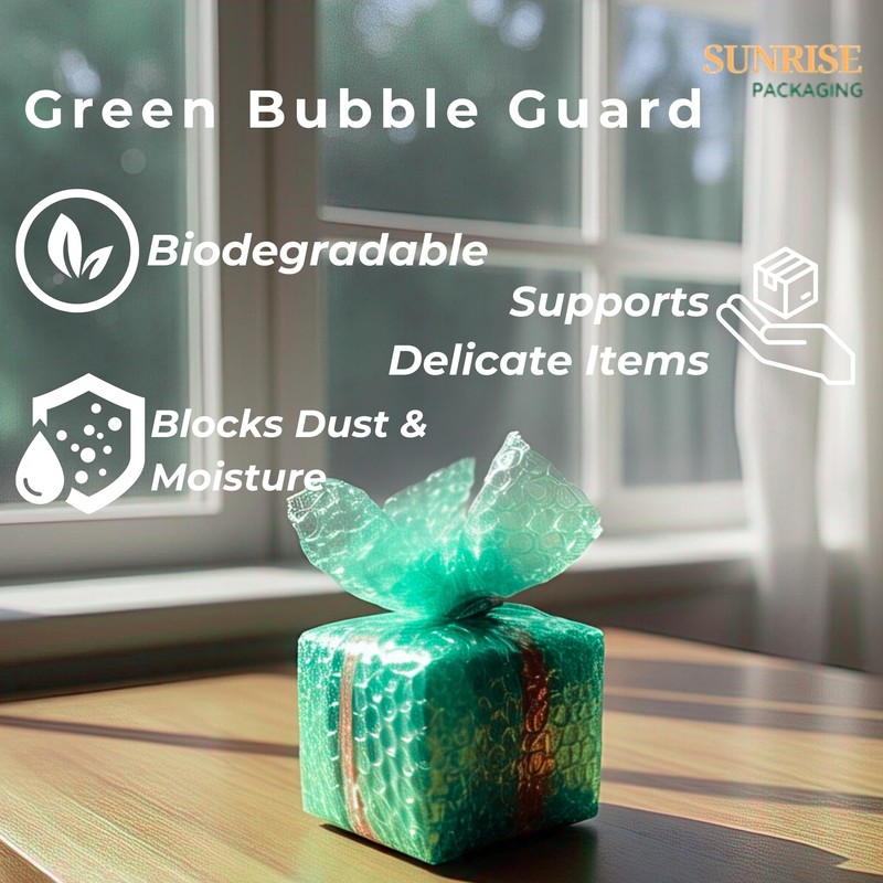 300mm Wide x 75M Long GREEN BIODEGRADABLE BUBBLE WRAP -