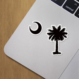 Decal Stickers of Palmetto Tree Moon Stencil Premium Indoor (No Waterproof) Vinyl Decal Stickers for Laptop Phone Accessory Helmet Car Window Mug Tuber Cup Door Wall Decoration ANDVER30a421bBL