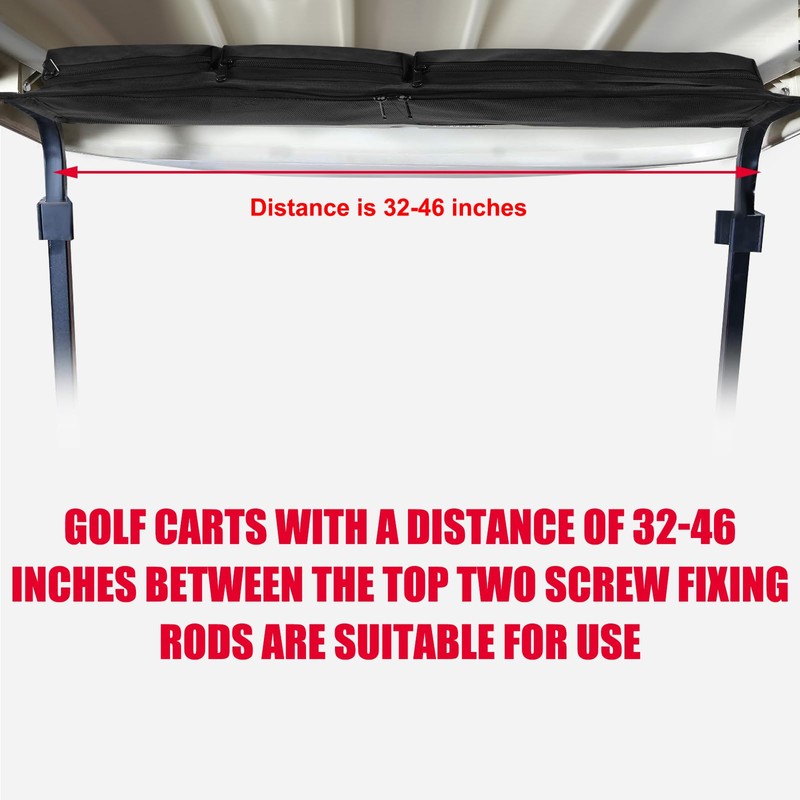 Adjustable Golf Cart Overhead Storage Bag, No Drilling Golf Cart