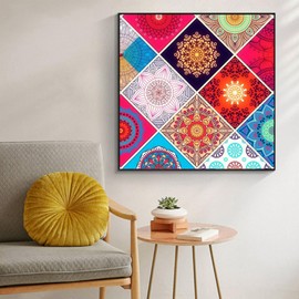 Perycomly Mandala Diamond Painting Kits, DIY 5D Mandala Diamond Art Kits for Adutls, Full Drill Gem Diamond Painting Kit for Gift Decor - 12"x12"