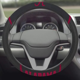 FANMATS 14804 Alabama Crimson Tide Embroidered Steering Wheel Cover 15" x 15"