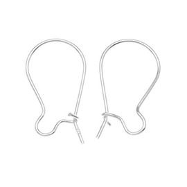 Beadaholique SS/124 Sterling Earring Hooks Kidney Wires, 21-Gauge, Silver, Pair of 5