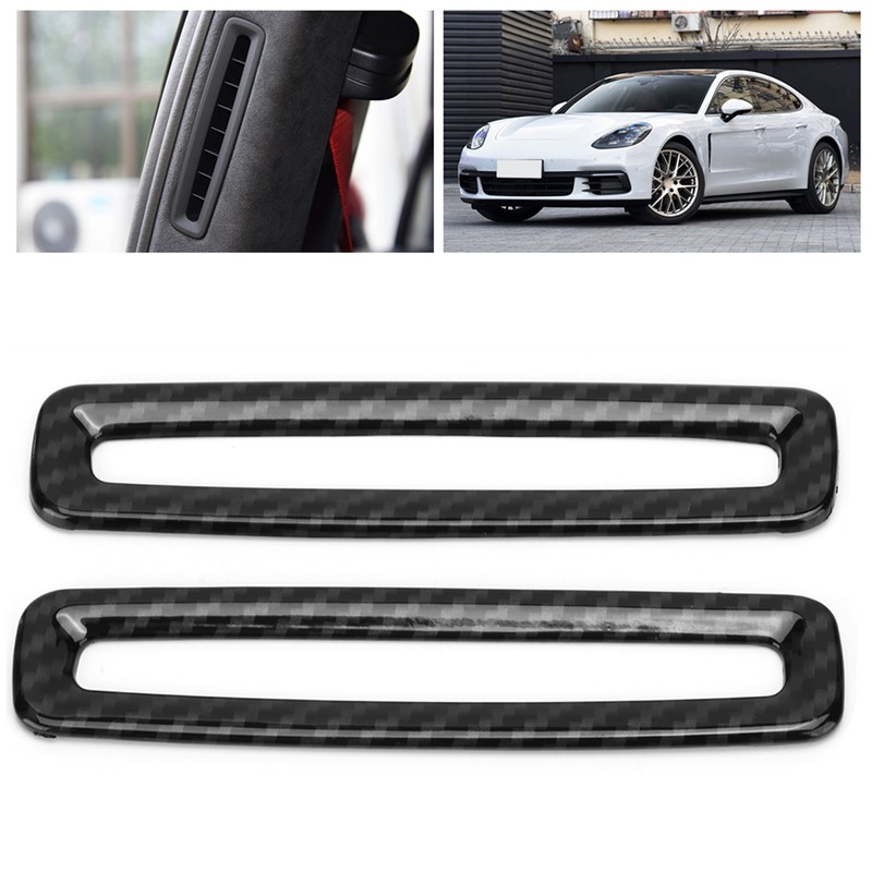 2pcs Carbon Fiber Style BPillar Air Vent Frame Trim Fit
