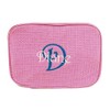 Monogrammed Waffle Cosmetic Bag with Name and Initial (Pink)
