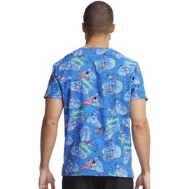 Tooniforms Men and Women V-Neck Scrub Top, Printed Designs Top with 4-Way Stretch TF687, L, Applause