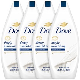 Dove Body Wash 4-Pack – Deeply Nourishing for Softer, Smoother Skin, 25.4 Oz Ea
