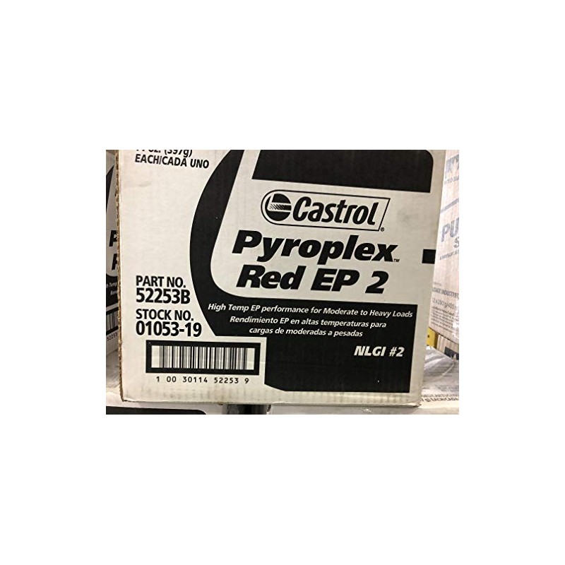 Castrol Pyroplex Red EP 2 Carton (10/14 Ounce Tubes)