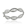 Sterling Silver DNA Molecule Double Helix Ring Band, Sizes 6-10,