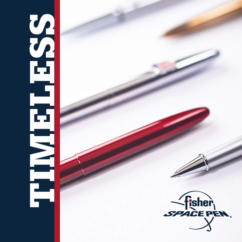 Fisher Space Pen Chrome Bullet Pen, Ballpoint, Brass, Black Ink,