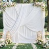 White Ceiling Drapes for Weddings and Parties – Polyester Backdrop