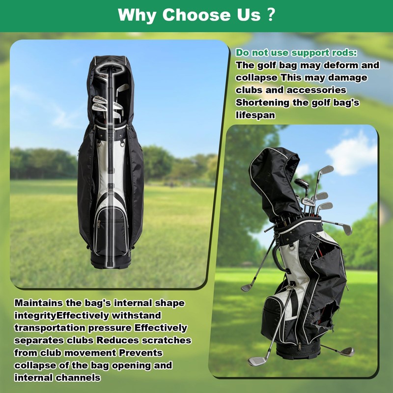 Golf Travel Bag Support Pole 28-41.7 Inch Adjustable Length Golf