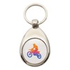 Huuraa Schlüsselanhänger Motocross bunte Silhouette Geschenk Metall Einkaufswagenchip Motocross Geschenkidee