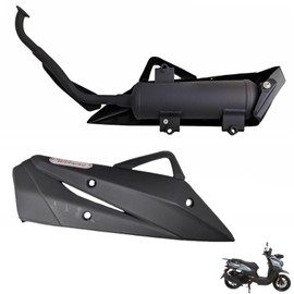 RedCap Muffler Exhaust Header Tail Pipe with Heat Shield Assembly Suitable for Vitacci Gator Tank 200cc Compatible with GY6 200cc TaoTao Roketa Jonway Sunl Sport Other Chinese Scooter Models