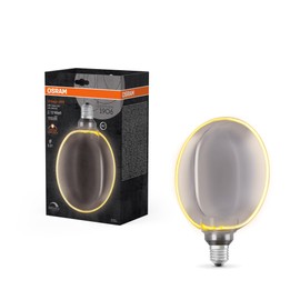 OSRAM Vintage 1906 Globe 183 Filament O Lamp, 4W, 110lm, 1800K, 818 Pleasant Warm White, Smoke, IP 20, Lead-Free Glass, 183mm, E27 Socket