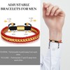 WP WEPICK Braided Leather Bracelets for Men 18K Gold Plated