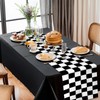 DEMIUKO 6PCS Checkered Table Runner Black White Party Table Decor