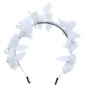Elegant Wedding Bead and Crystal Chiffon Butterfly Headband-White