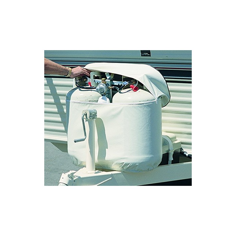 ADCO 2113 RV Propane Tank Cover,White,Double 30