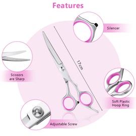 Adiwo Curved Dog Scissors, Made of Stainless Steel, Pet Dog Grooming Scissors, Paw Scissors, Rounded Scissors, Dog Pet Scissors, Dog Hair Cutting for Perfect Grooming