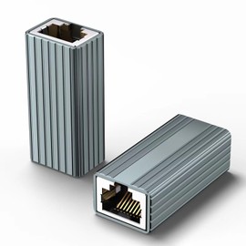 Ethernet Extender 10Gbps, 2 Pack Ethernet Coupler for Cat8 Cat7 Cat6 Cat5 Cable, 328ft Long Distance Extend, Aluminum Alloy Shell