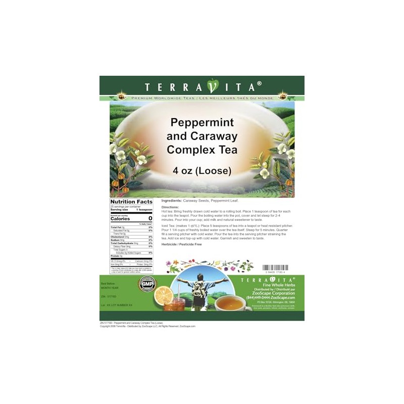 Peppermint and Caraway Complex Tea (Loose) (4 oz, ZIN: 517183)
