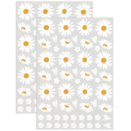 MBAIYO Little Daisy Stickers, 114pcs Cute Flower Stickers Small Self-Adhesive PVC Decals to Decorate Bottle Laptop Phone Car 1in and 1.5in