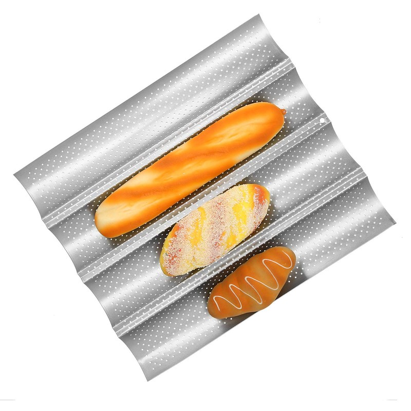 Perforated Baguette Pans Stainless Steel Baking Tray for French Baguette