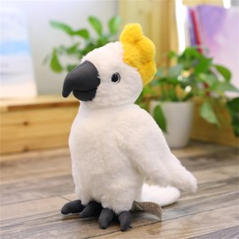 Champracer Simulation Parrot Plush Toy, Plush Toy Parrot Stuffed Toy, Cute Plush Toys, Realistic Cuddly Toy, Gift for Children, Girls, Boys (30 cm, White)