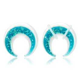 Longbeauty 1 Pair Glass Ear Piercing 2G 0G 00G Septum Pincher Tapers Ear Expander C-Shape Buffalo Stretcher
